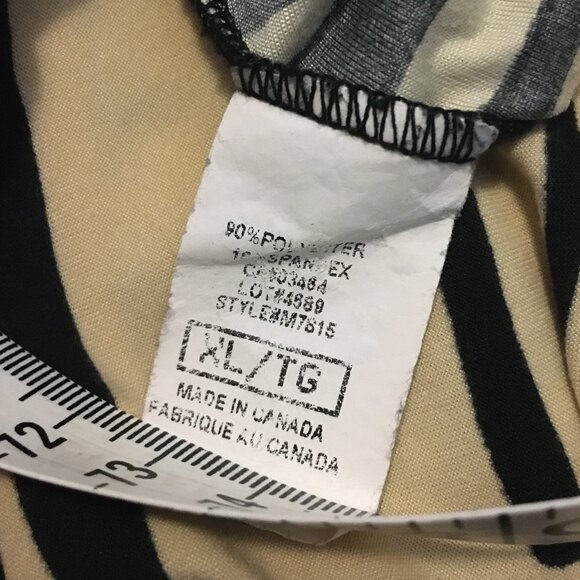 Vintage Y2K Canadian Creamed Honey and Black Stretchy Barcode Tank Top - Picture 9 of 14